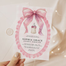 Roze Bow Chic Coquette Meisje Baby shower