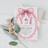 Roze Bow Chic Coquette Meisje Baby shower Kaart