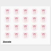 Roze Bow Chic Coquette Meisje Baby shower Ronde Sticker (Vel)