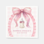 Roze Bow Chic Coquette Meisje Baby shower Servet (Voorkant)