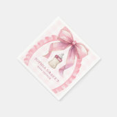 Roze Bow Chic Coquette Meisje Baby shower Servet (Hoek)