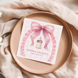 Roze Bow Chic Coquette Meisje Baby shower Servet
