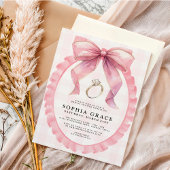 Roze Bow Chic Coquette Vrijgezellenfeest Kaart