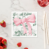 Roze Bow Chinoiserie Preppy servet (Insitu)