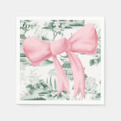 Roze Bow Chinoiserie Preppy servet (Voorkant)