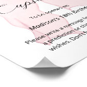 Roze Bow Coquette 1e verjaardag Time Capsule Poster (Hoek)