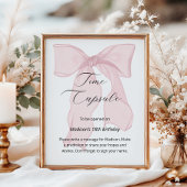 Roze Bow Coquette 1e verjaardag Time Capsule Poster