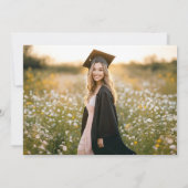 Roze Bow Coquette Afstudeerdop Dank u kaarten (Achterkant)