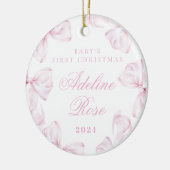 Roze Bow Coquette Baby Girl Ornament (Links)