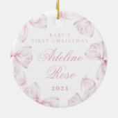 Roze Bow Coquette Baby Girl Ornament (Achterkant)