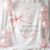 Roze Bow Coquette Baby shower Achtergrond Wandkleed