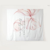 Roze Bow Coquette Baby shower Achtergrond Wandkleed (Voorkant (horizontaal))