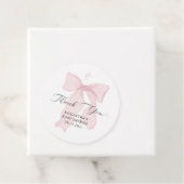 Roze Bow Coquette Baby shower Bedankjes Labels (In situ)