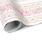 Roze Bow  Coquette Baby shower Cadeaupapier (Rol Hoek)