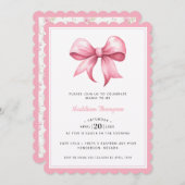 Roze Bow Coquette Baby shower Kaart (Voorkant / Achterkant)