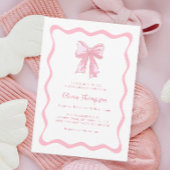 Roze Bow Coquette Baby shower Kaart