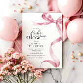 Roze Bow Coquette Baby shower Kaart