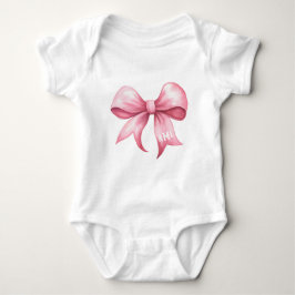 Roze Bow Coquette Baby shower Monogram Romper