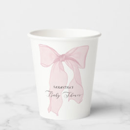 Roze Bow Coquette Baby shower Papieren Bekers