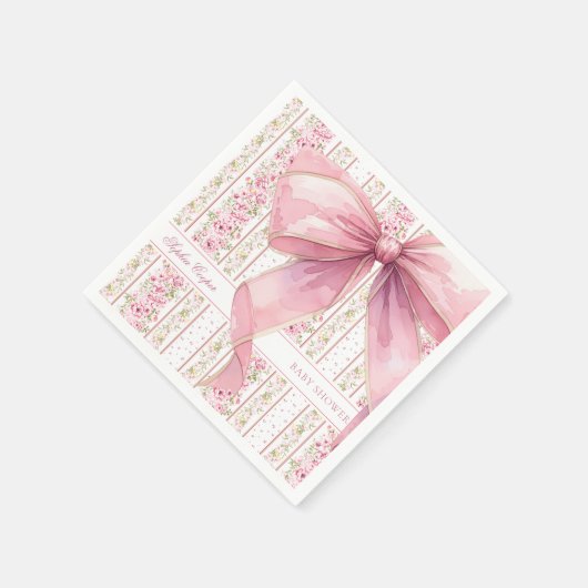 Roze Bow  Coquette Baby shower Servet (Hoek)