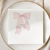 Roze Bow Coquette Baby shower Servet