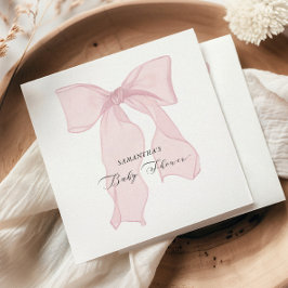 Roze Bow Coquette Baby shower Servet