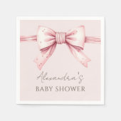 Roze Bow Coquette Baby shower Servet (Voorkant)