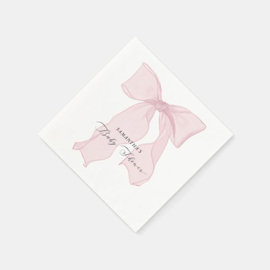Roze Bow Coquette Baby shower Servet (Hoek)