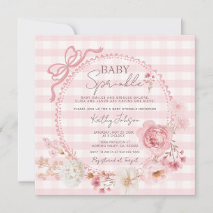 Roze Bow Coquette Baby Sprinkle baby shower Kaart