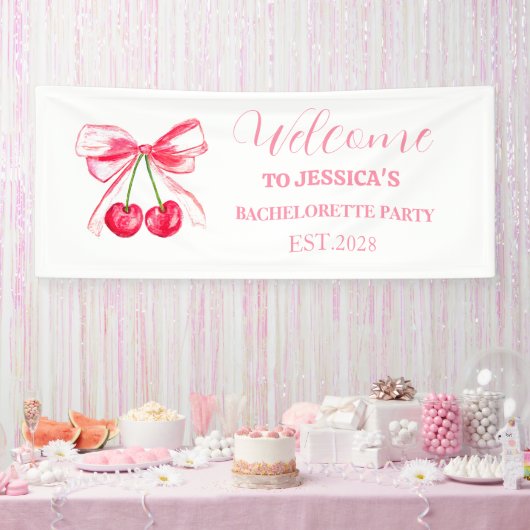 Roze Bow Coquette Bachelorette Party Spandoek (Feest)