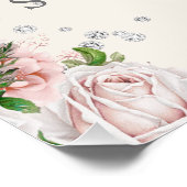 Roze Bow Coquette Bloemen Sweet 16 Perfect Poster (Hoek)