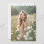 Roze Bow Coquette Bloemschelp Vrijgezellenfeest Kaart (Achterkant)