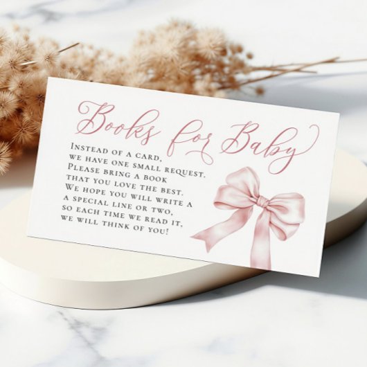 Roze Bow Coquette Boeken voor Baby Book Request Informatiekaartje