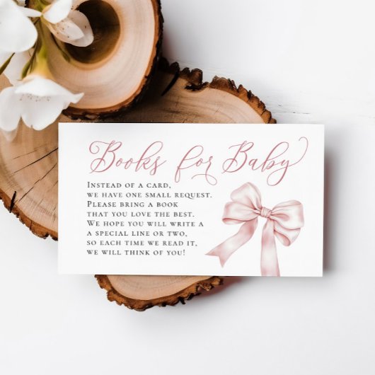 Roze Bow Coquette Boeken voor Baby Book Request Informatiekaartje
