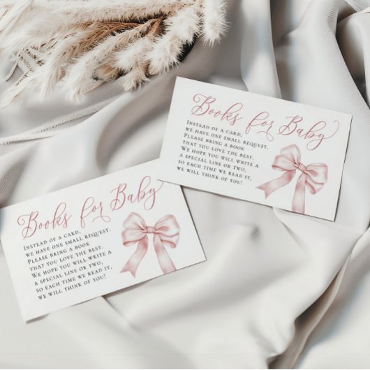 Roze Bow Coquette Boeken voor Baby Book Request Informatiekaartje