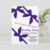 Roze Bow Coquette Bow verjaardagsuitnodiging, 13e  Kaart (Staand voorkant)