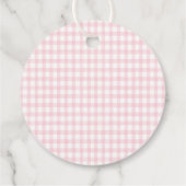 Roze Bow Coquette Eerste Verjaardag Bedankjes Labels (Achterkant)