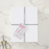 Roze Bow Coquette Eerste Verjaardag Bedankt Cadeaulabel (Met Touw)