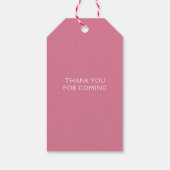 Roze Bow Coquette Eerste Verjaardag Cadeaulabel (Achterkant)