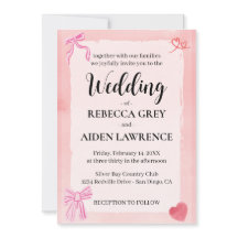 Roze Bow Coquette Elegant Modern Elegant Huwelijk