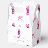 Roze Bow Coquette Elegante Macaron bruiloft Bedankdoosjes (Geopend)