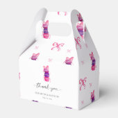 Roze Bow Coquette Elegante Macaron bruiloft Bedankdoosjes (Voorkant Zijde)