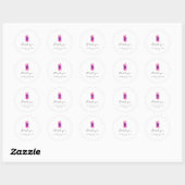 Roze Bow Coquette Elegante Macaron bruiloft Ronde Sticker (Vel)