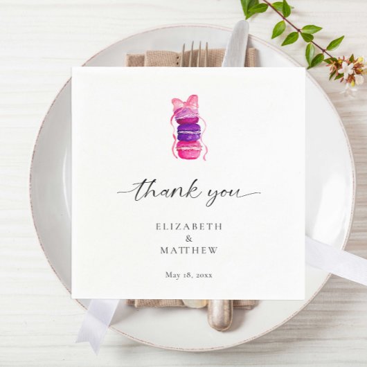 Roze Bow Coquette Elegante Macaron bruiloft Servet