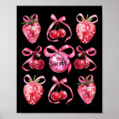 Roze Bow Coquette Esthetiek Y2k Kersen Aardbei Poster (Voorkant)
