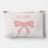 Roze Bow Coquette esthetisch met naam Etui (Achterkant)
