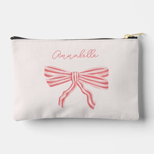 Roze Bow Coquette esthetisch met naam Etui (Achterkant)