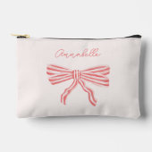 Roze Bow Coquette esthetisch met naam Etui (Voorkant)