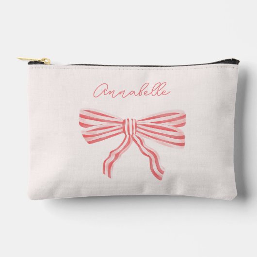 Roze Bow Coquette esthetisch met naam Etui (Voorkant)