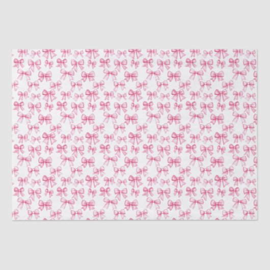 Roze Bow Coquette Esthetische Baby shower Verjaard Tissuepapier (Voorkant)